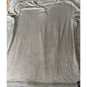 Lucky Brand Men’s Short-Sleeve Button Notch Neck Venice Burnout Tee Size large